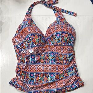 NWT LaBlanca Tankini Top 12 Colorful Halter Swimsuit Top